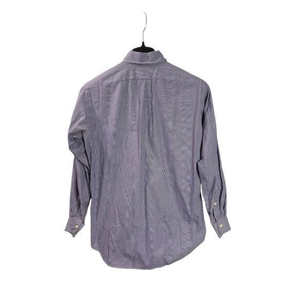 Ralph Lauren Mens Yarmouth Button Down Shirt 14.5 32/33 Purple White Striped - Picture 3 of 5